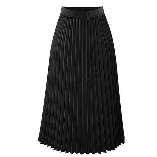 

skirts for women pleated skirt womens fashion high waist pleated color length elastic skirt promotions lady black pink party casual