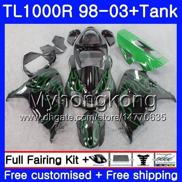 

tank for uzuki rad tl1000r 1998 1999 2000 2001 2002 2003 304hm 40 green flame tl 1000r tl1000 r tl 1000 r 98 99 00 01 02 03 fairing