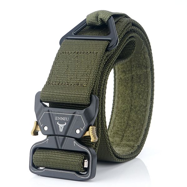 

4.3cm outdoor tactical belt training belt rescue rappelling safety nylon waist girdle outdoor hunting accessories, Black;gray