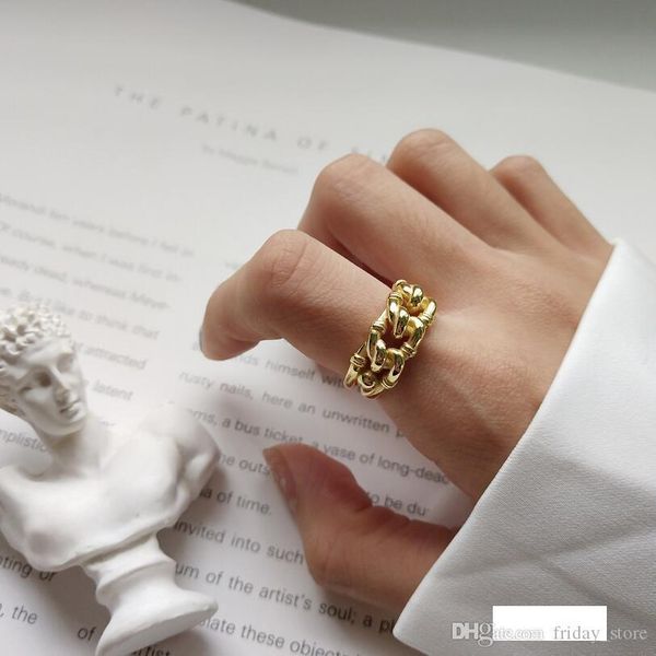 

кольца стерлингового серебра 925 пробы для женщин нерегулярная уникальная витая форма круглое открытое кольцо обручальное кольцо модные ювел, Silver