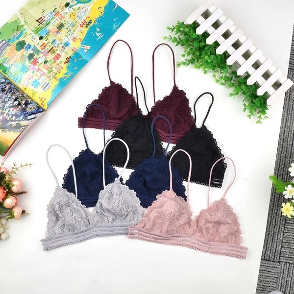 

women underwears bralette bras new floral lace wire bralette comfortable adjuted underwear brassiere women lace bra, Red;black