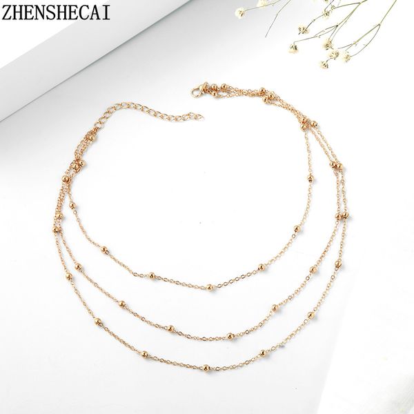 

2019 gold color choker necklace for women short chain necklaces & pendants fashion chokers jewelry, Silver