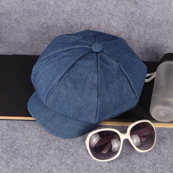 

cq0520 british style retro hat dark blue sunscreen golf hat, Black;white