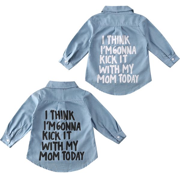 

2-7y toddler baby kid girl boy letter shirts long sleeve blouses casual autumn spring children girls boys clothes, White;black