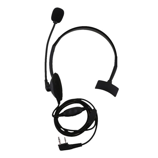 

2 pin noise canceling headset headphone with ptt mic for 2 way radio walkie talkie kenwood puxing wouxun baofeng (black)
