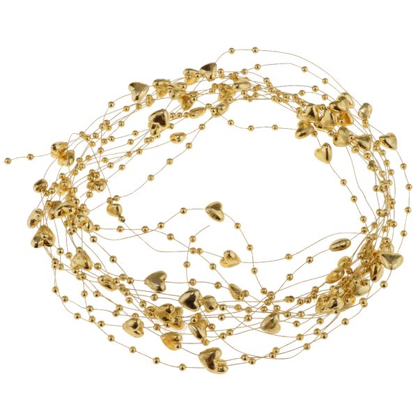

diy peach heart beads strands garland beads craft wedding decor 5m