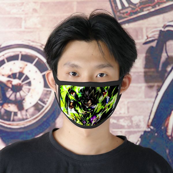 

dhl shipping dragon ball z 0620 cute face mask cartoon facemasks for mens ice silk double mask masque tissu tapabocas cubreboca bdehome, Black