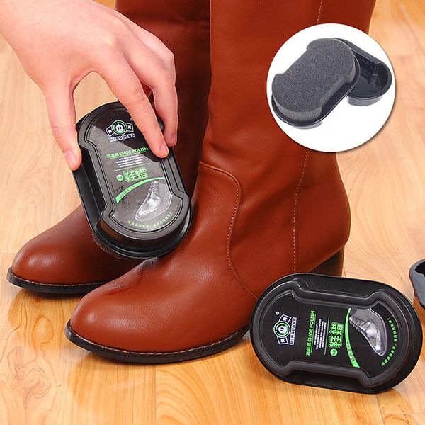 

double sided shoes polish light colorless shoes rub wax sponge care oil leather shoe brush