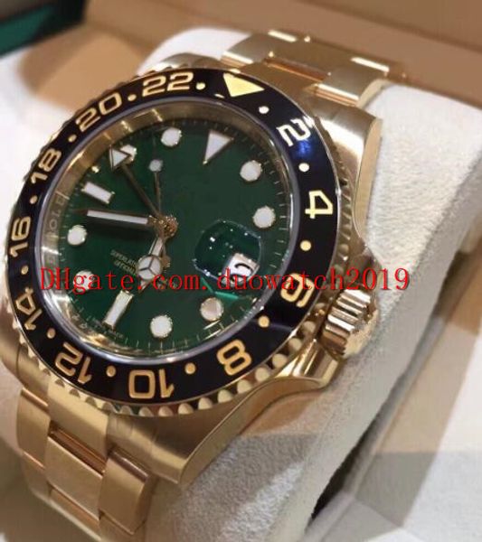 

2colour watch asia mechanical 40mmgold green ceramic bezel gmt 116718ln mechanical automatic mens watches, Slivery;brown