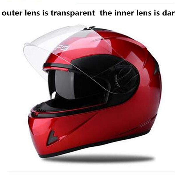 

2019 red winter new knight protection double lens full face motorcycle helmet full cover motorbike helmets of abs pc visor lens