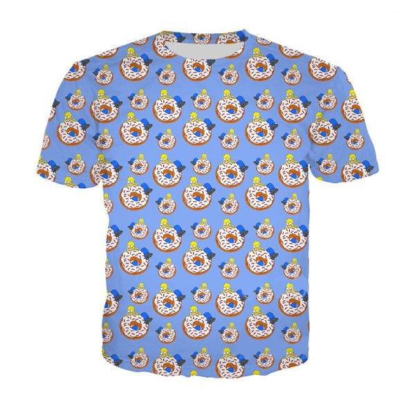 Più nuovo 3D Stampato T-Shirt Ciambella Torta Modello Manica Corta Stile di Estate Delle Donne Casual Magliette e camicette Magliette Moda O-Collo T shirt Maschio DX032