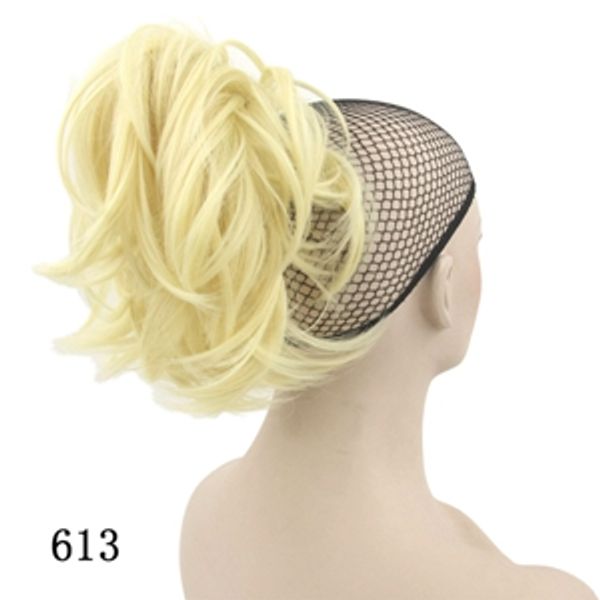 

grip ponytail ladies short hair curly hair style flexible hair extension high temperature silk synthetic material curly style fashion, Black