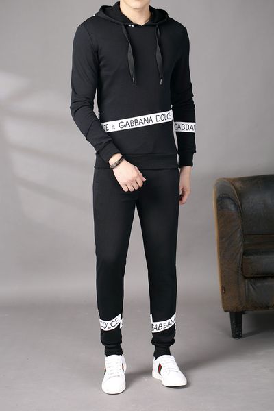 

dg mens designer sportswear simple fashion brand track field clothing outdoor sports leisure comfortable cotton sweatshirt sweat suit, Gray