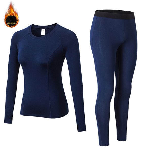 

2020 new women winter yoga shirts gym thermal warm fleece pants long sleeve t-shirts sportswear add wool running tight clothes