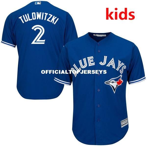 

youth /kid's toronto tulowitzki royal cool base baseball jersey, Black;blue