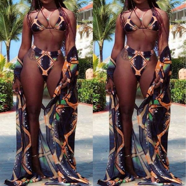 

women floral printed triangle bikini sets 2020 new brand brazilian thong swimsuit bathing suit beachwear holiday swimming suit