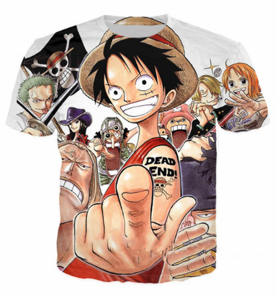 

новая мода обезьяна d луффи унисекс цельный печатает футболки классический аниме футболки тройники пиратская команда 3d футболка мужской har, White;black