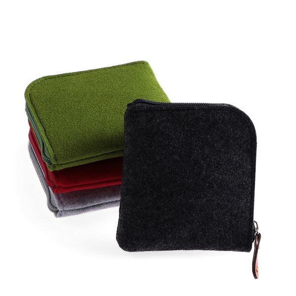 

1pc new women girls felt coin purses mini wallet square change bag organizer girls zero bag pouch business card holder, Red;black