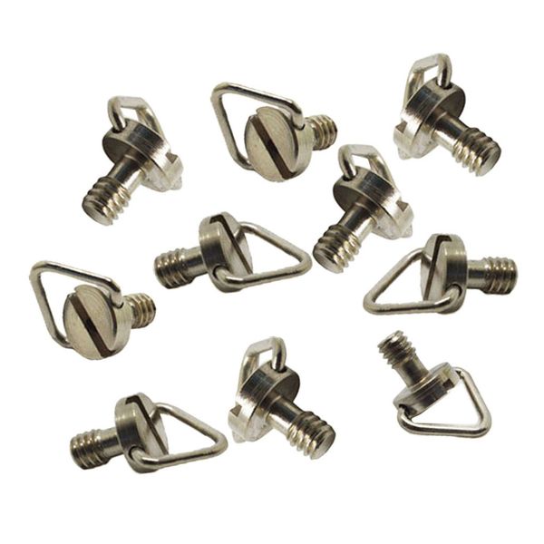 

10 pack 1/4" camera screws with triangle lanyard hole tripod monopod mount