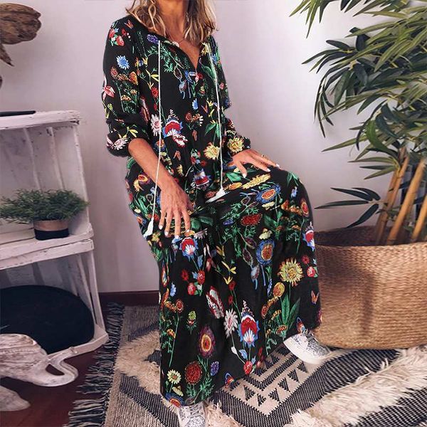 

fanta wine sunflower women's print women's casual loose long maxi clothing bohemian clothing plus large party skirt, Black;gray