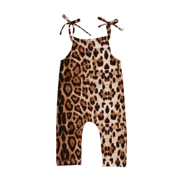 

New Lovely Girl Summer Rompers Playsuit Clothes Outfits One-Piece Sleeveless Leopard Jumpsuit Sunsuit Belt Clothes