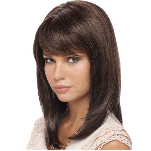 Wig Fashion Slant Bangs Short Curly Hair Lady Make Up Office
