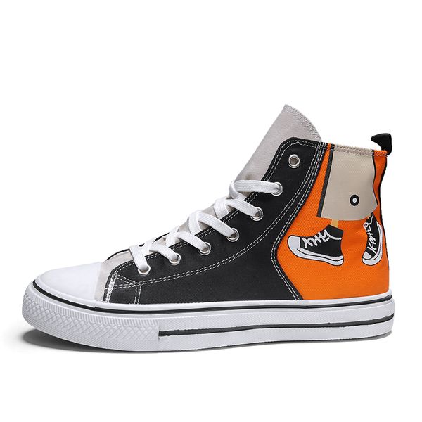 

2019 men's casual shoes men's canvas shoes fashion flat brand fashion shoesygb-f105, Black