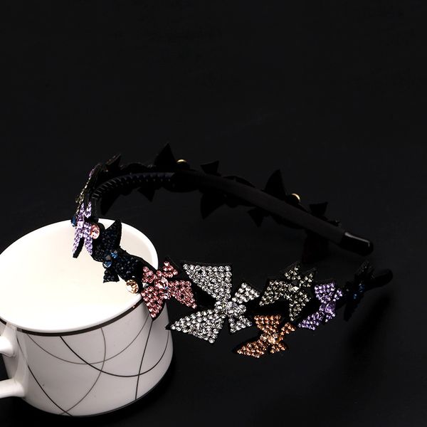 

drill fashion lady butterfly diamond australia hair hoop contracted petals fine fine hair fashion set auger head band, Slivery;white