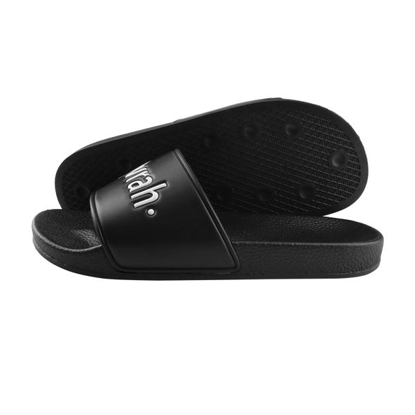

happyslides 2020 trend pvc blank pvc sandal designers slippers women slides,custom ladies slide sandal slippers, Black
