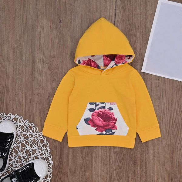 

newborn infant baby girls floral print hooded pocket pants clothes costume, White