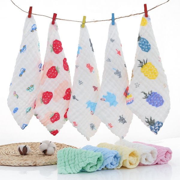 

cotton six layers of gauze fold childrens wash towel baby soft handkerchief baby towel bibs towel
