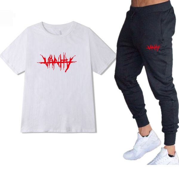 

hip-hop singer respects printed clones streetwear fashion rapper fan club men sportswear t-shirt suit men, Gray