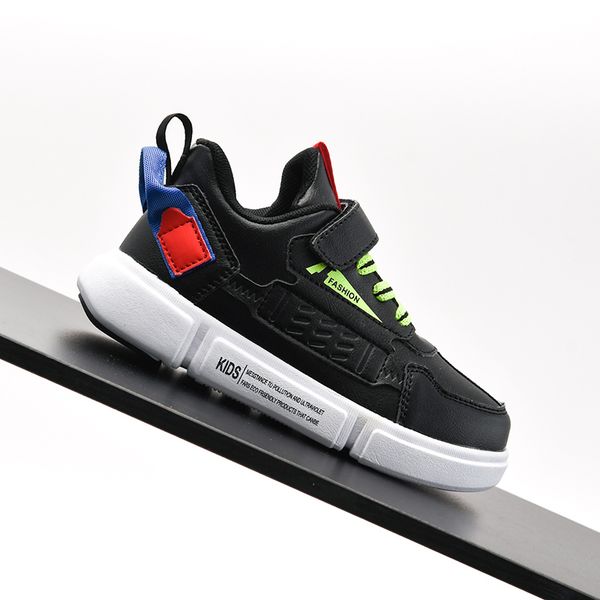 

new autumn children's flat casual sports shoes flat bottom breathable elementary middle school light shoes boy shoe kdis 28-40, Black