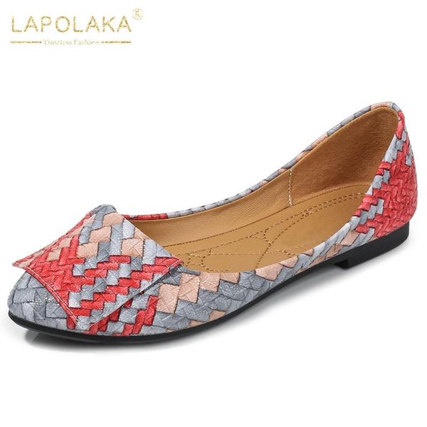 

lapolaka 2020 dropship pointed toe comfortable shoes woman flats female slip-on spring/autumn casual flats women, Black