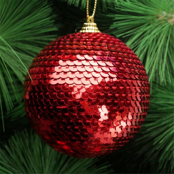 

christmas sequin glitter baubles balls xmas tree decoration 8cm christmas xmas tree ball bauble hanging home party decor 716#0