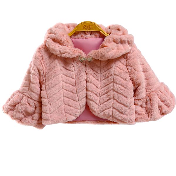 

winter faux fur girls jackets baby coats clothes kids cape coat warm cloak cardigan children clothing girls outerwear 3-10y, Blue;gray