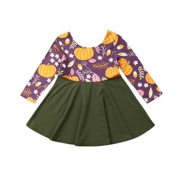 

fashion halloween baby girls pumpkin printed dress outfit clothes elegant baby girl dresses party clothes lace tulle tutu dress, Red;yellow