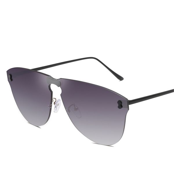 

2019 rimless shades female sunglasses 6 solid colors uv400 protection sunglasses brand designer sun glasses for hiking travling, White;black