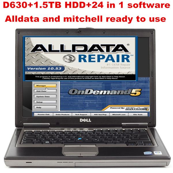 

95% new dell d630 4gb lap1.5tb hdd win7 system 24in1 auto repair alldata software v10.53+mitchell on demand 5 ready to use