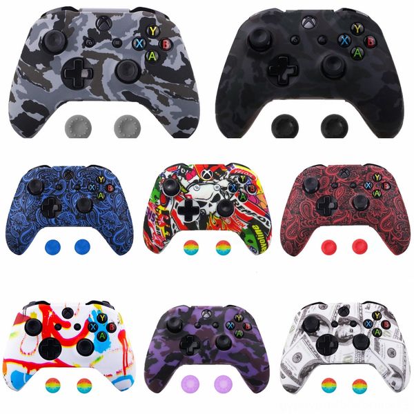 

axuj4 soft silicone camo protective case skin cover for 1 xbox one microsoft controller anti-slip rubber handle case game accessories
