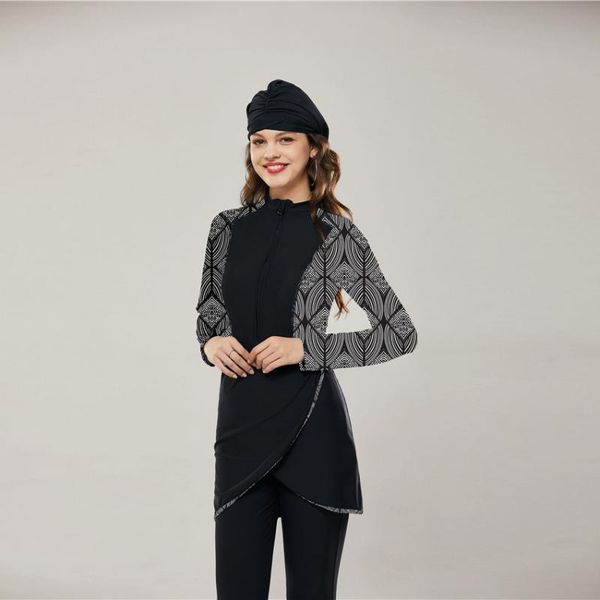 

2020 modest muslim swimsuit burkinis full cover islamic arab long sleeve swimming set bearwear hijab bathing suit swimwear