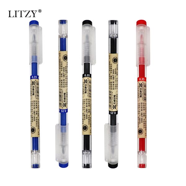 

12pcs/set japan gel pen 0.35mm black ink simple transparent rod neutral pens for school office supply student writing stationery