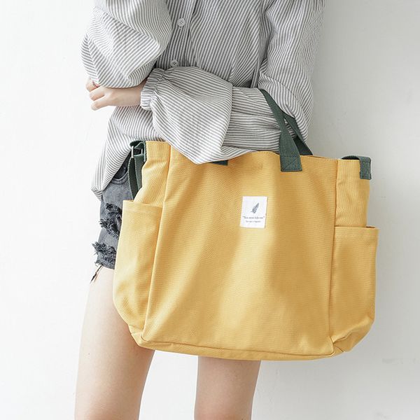 

2019 new canvas shoulder bags environmental shopping bag tote package crossbody bags purses casual handbag for women w406
