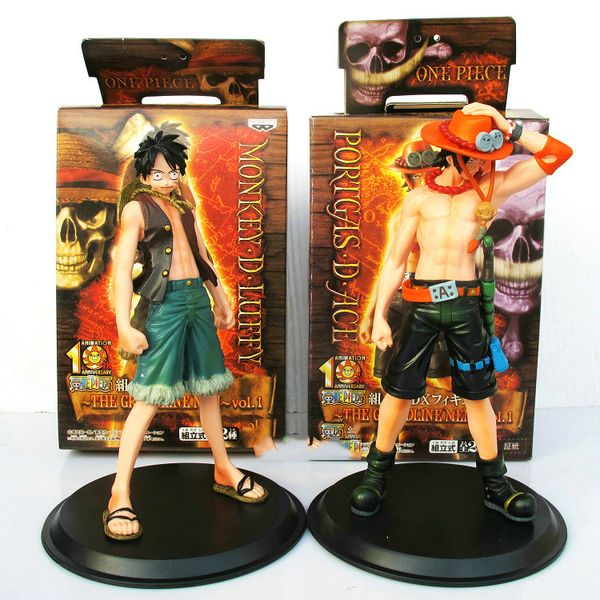

2pcs/lot new japan anime one piece monkey.d.luffy portagas d ace pvc action figure set toys gifts t200603