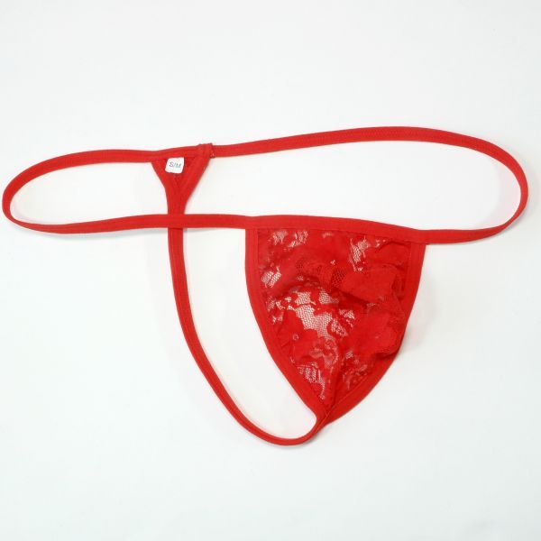 

g6999 mens string pouch thong stretchy lace floral triangle back c-thru mens fun underwear, Black;brown