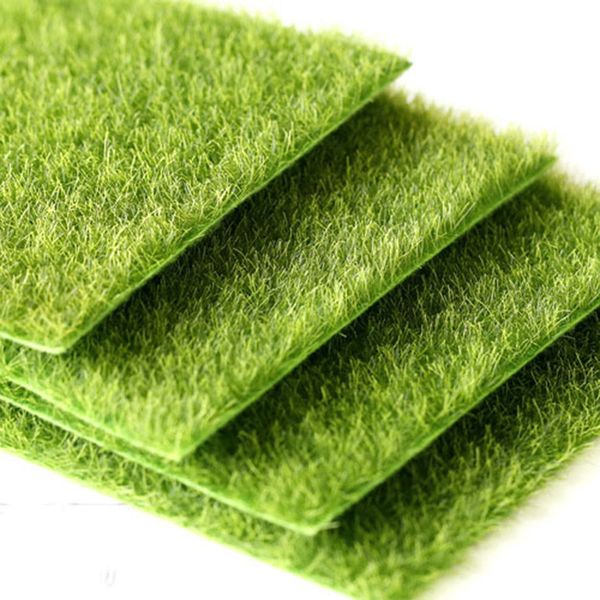 

15 x 15cm life-like artificial grass lawn miniature ornament for diy fairy garden dollhouses decoration p666