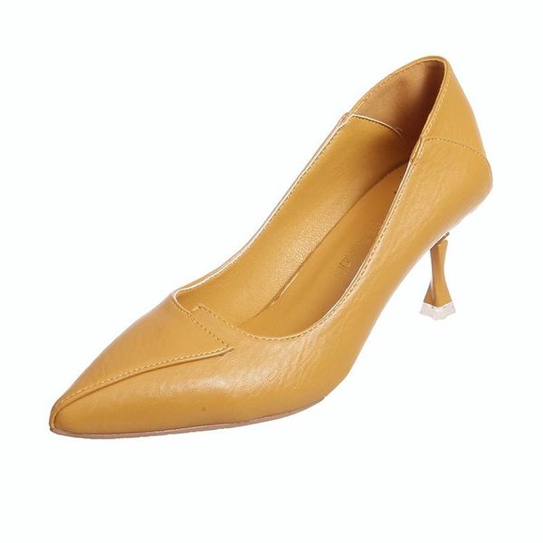 

women pumps slip on leather wedding dress party ladies shoes woman 2020 large size wedding shoes, Black