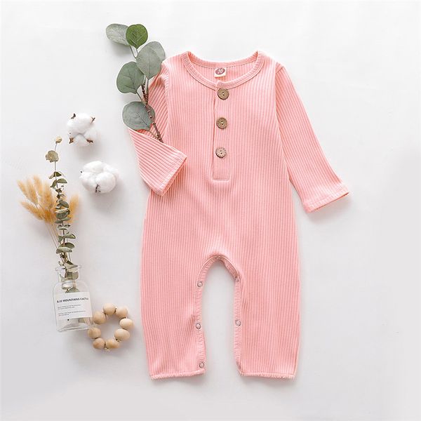 

baby long sleeve suit solid color button onesie khaki climbing suit infant baby girl boy long sleeve solid romper jumpsuit 40a1
