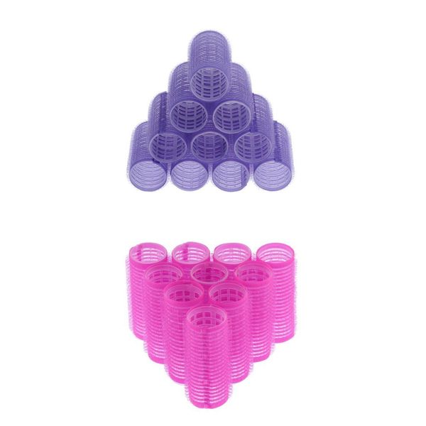 

20x 24mm pink + 32mm self grip hair rollers salon set for women men