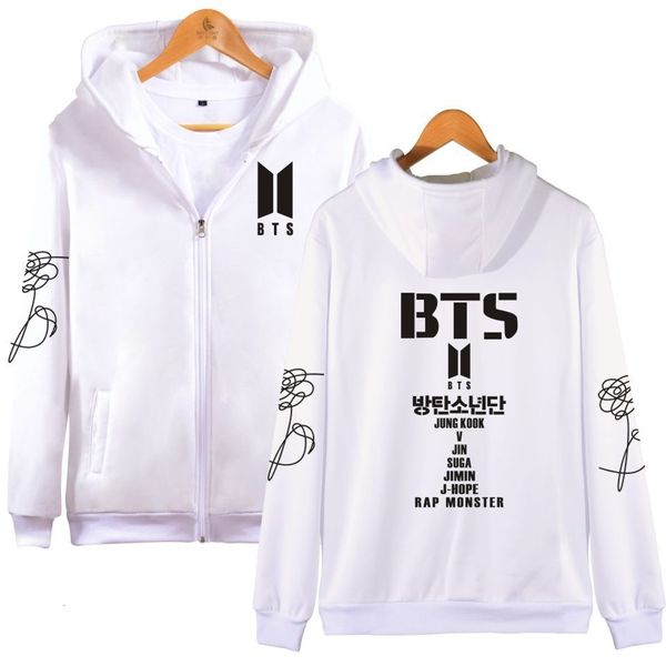 

juvenile bulletproof bts shirt group answer aid service new album love yourself zipper even hat guard men and women paragraph t shirts, Black